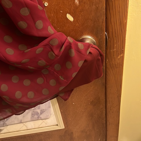 👗 Jonathan Martin dark red polka dotted dress with liner size 8 EUC - Picture 5 of 7